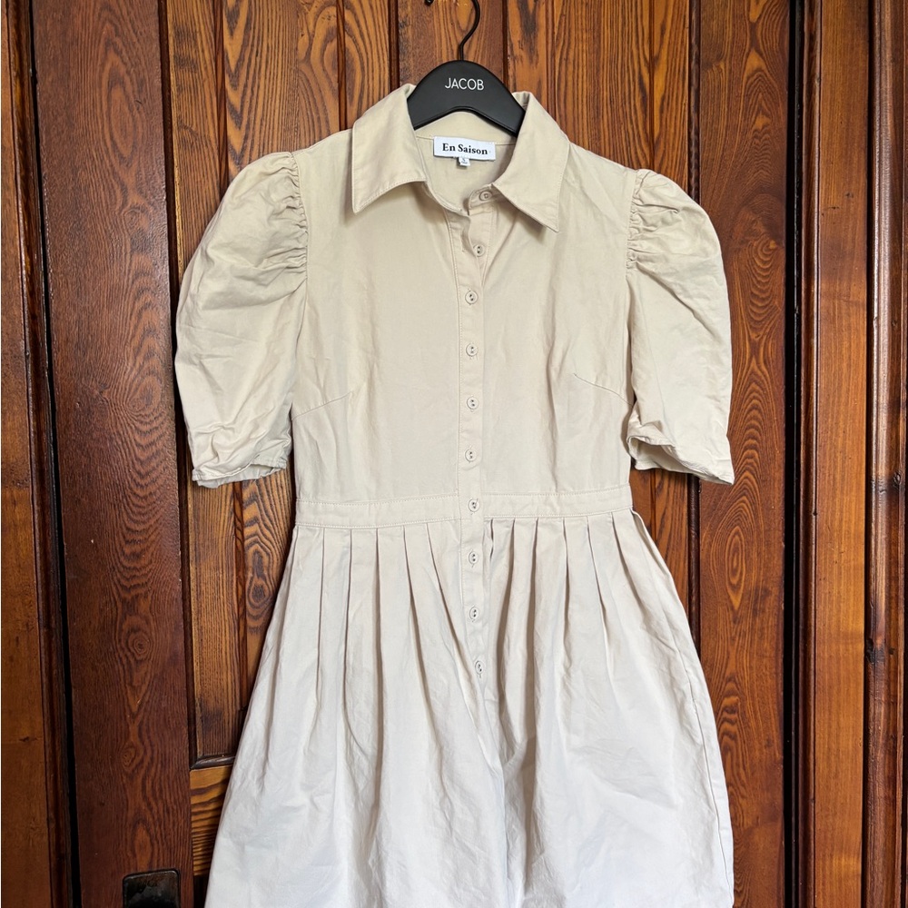 En Saison Cream Puff Sleeve Sundress